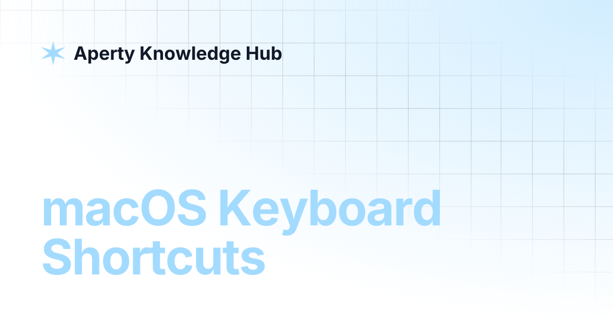 macOS Keyboard Shortcuts | Aperty Knowledge Hub